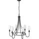 Artemis 6 Light 30.25 inch Matte Black Chandelier Ceiling Light